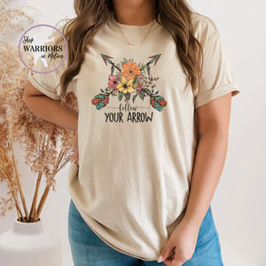 Boho Shirt Follow your arrow Shirt Arrow flowers and feather shirt Women top